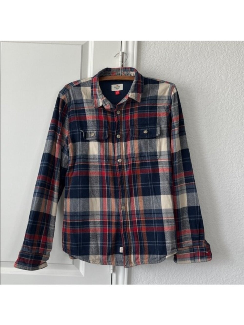Marine Layer Tahoe Flannel Overshirt Button Front Shacket